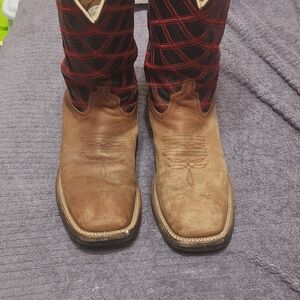HP Cowboy Boots with Brown and Red Design